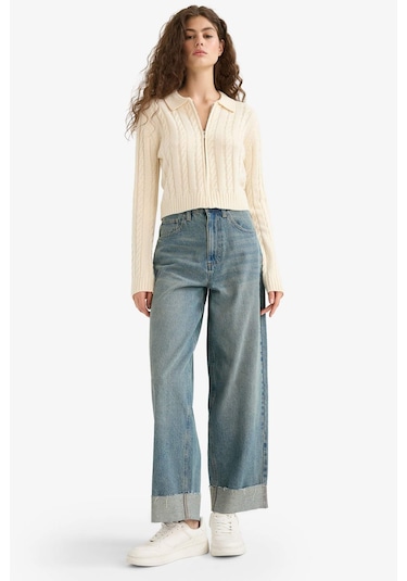 Defacto Regular Fit Polo Yaka Hırka A3331ax25wner103 Ekru Defacto Regular Fit Polo Yaka Hırka A3331ax25wner103 Ekru