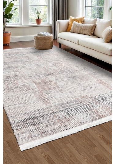 Volora Halı Koleksiyonu Yumuşak Dokulu, Modern İnce Form, Tozumaz Ve Kolay Temizlenebilir Gri - Bej