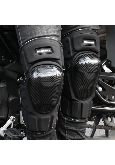 Novahub Yüksek Dayanıklılık Mdl1019 Karbon Fiber Korumalı Motosiklet Dizliği Siyah Siyah
