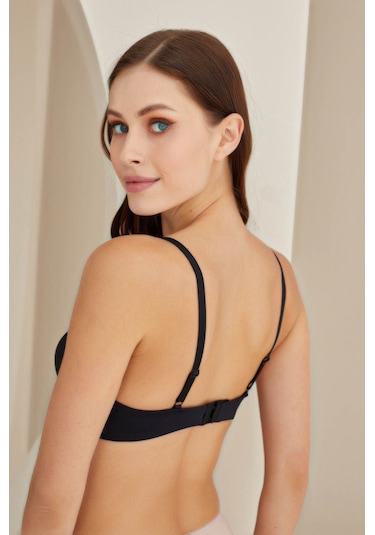 Loya Kadın Siyah Hafif Destekli Tulum Kol Sütyen Siyah