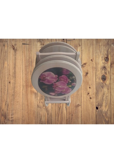 Zigon Sehpa Çanta Çiçek Motif Ham Kayın Torna Iskelet Itinalı Pa