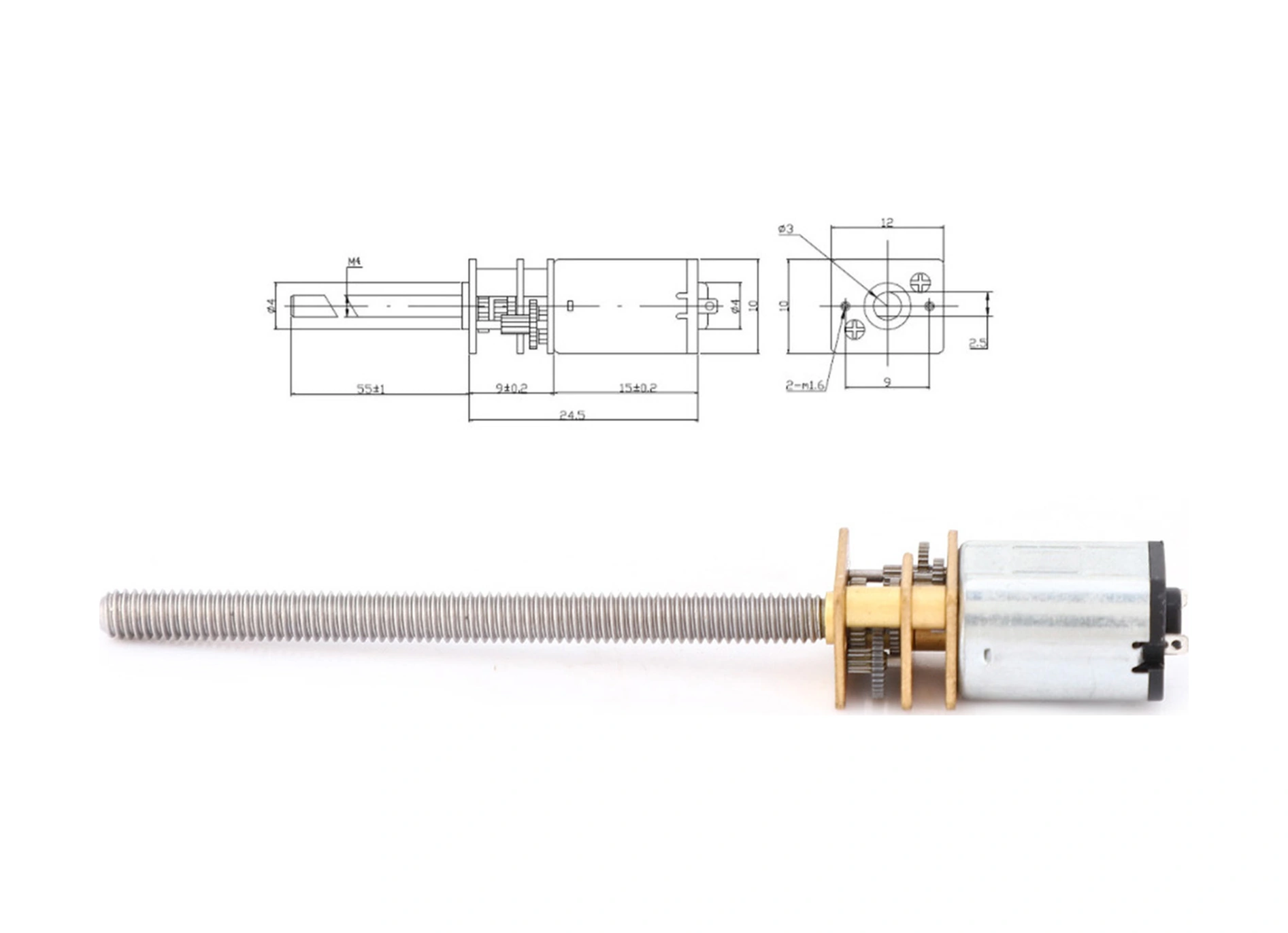 Yaleker 12v M4x55mm Mil N20 Redüksiyonlu Motor, 30-1000rpm Hız Aralığı, Dayanıklı Ve Yüksek Doğruluk