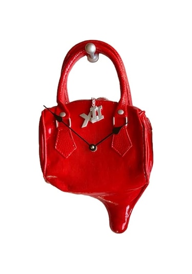Antartidee Çanta Tasarımlı Duvar Saati / Handbag Clock Kırmızı
