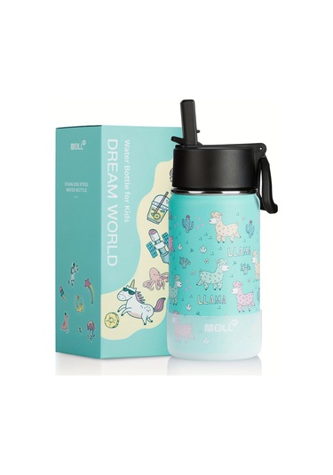 12oz Paslanmaz Çelik Vakum Yalıtımlı Su Şişesi Alpaka-mavi