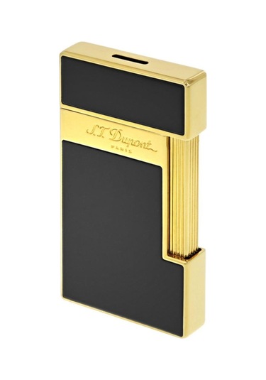 St Dupont Slimmy Golden Shiny Black Lacquer Çakmak 28002