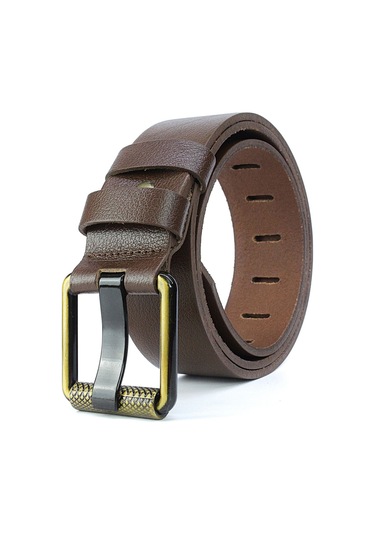 Erkek Hakki Deri 4,5 Cm Kot Kemeri Lacivert Açık Kahverengi