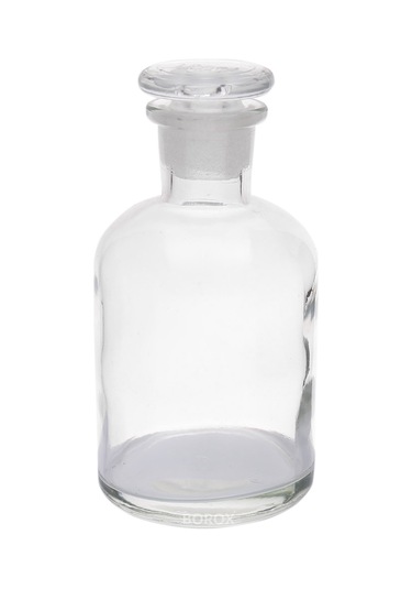 Borox Şilifli Cam Tıpalı Şeffaf Cam Miyar Şişe 125 ML