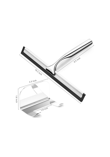Tenfowee Fitfirst Çok Amaçlı Silikon Pencere Ve Duş Squeegee, 10 İnç Cam Sileceği, 3m Yapışkanlı Kancalı Diğer