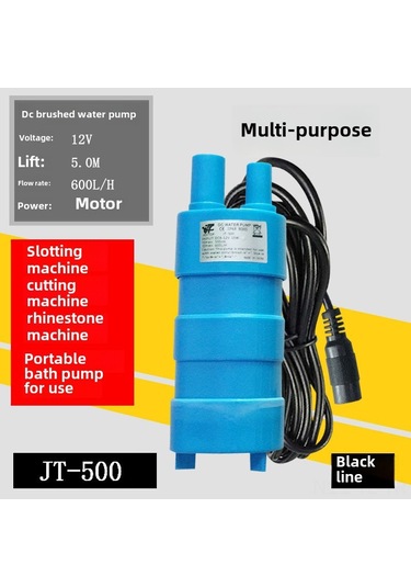 Hombey 12v Dc Mikro Dalga Pompa - 5m Yüksek Lifting, 10l/dk Debi - Direkt Tip Su Alma Cihazı Mavi, 5.5 2.1 Ana Soketli