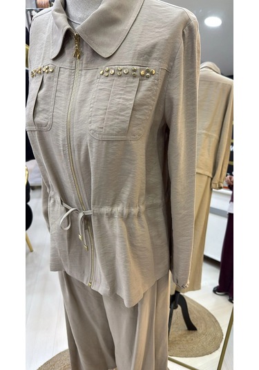 Nuss Pantolonlu Takım 1049 Bej Bej