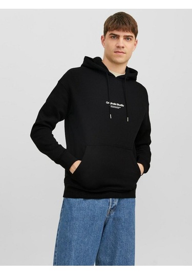 Jack & jones Kapüşonlu Rahat Kesim Siyah Erkek Sweat 12241687 001