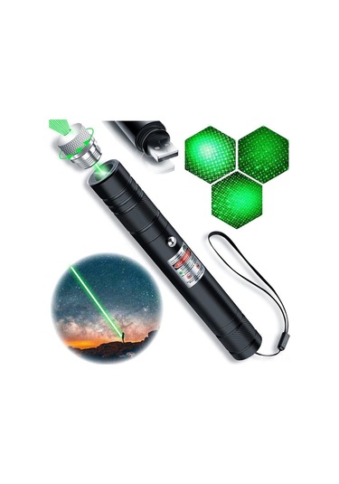 Aubyhe Usb Şarjlı Yeşil Lazer Işığı, 2000m Uzaklık, Alüminyum Kasa, Camping-astronomi-işaretleme İçin, Siyah Siyah