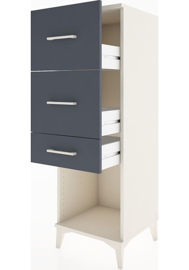 Hyperion Dolap 3 Çekmeceli 44x44x134 Aytaşı-antrasit Aytaşı