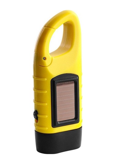 Mini Acil El Krank Dinamo Güneş Enerjili El Feneri Şarj Edilebilir Led Işık Lambası Dere Siyah