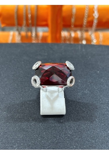 Firuze Gümüş Dikdörtgen Oyma Modeli Taşlı Gümüş Yüzük F16001131