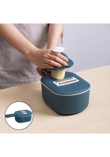 Suntek Tahliye Sepetli Çok Fonksiyonlu Sebze Kesici Mavi Mavi Diğer