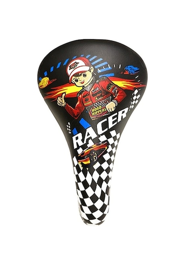 Çocuk Bisikleti Selesi Siyah Desenli 12-16-20 Jant İçin Bisiklet Koltuğu Siyah