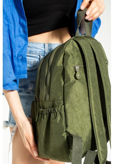 Klinkır Kadın Sırt Çantası Hafif Su İtici Kumaş Günlük Kullanım İçin İdeal 37 27 Cm Anne Bebek Çanta Yeşil