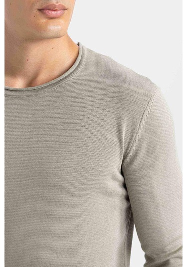 DeFacto Relax Fit Bisiklet Yaka Basic Düz Triko Kazak D3278AX24WNKH461