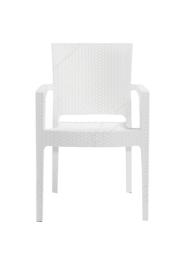 Zeugma Rattan Kollu Sandalye Koltuk Beyaz Beyaz