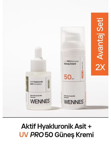 Aktif Hyaluronik Asit Serum Spf50+ Güneş Kremi Avantajlı Set