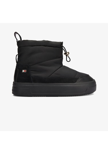 Tommy Hilfiger Flag Kadın Siyah Bot Düz Fw0fw08334 Siyah