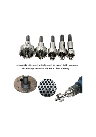 Yaozixia 5 Adet Yüksek Hızlı Çelik Delik Testeresi Kesici Alet Testere Dişli Hss Matkap Uçları Seti 16/18.5/20/25/30mm Elektrikli Delme Aletleri