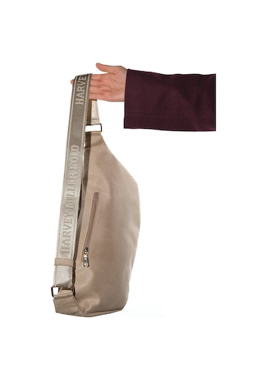 Venta Bej Süet Kadın Büyük Bel Çantası Bej