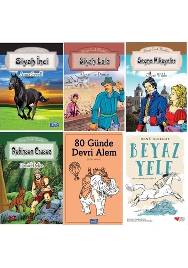 Robinson Crusoe,siyah İnci,beyaz Yele Ortaokul 6 Kitap Set