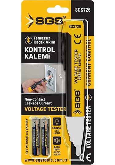 Sgs Temassız Kaçak Akım Kontrol Kalemi - Led Işık Sesli Uyarı