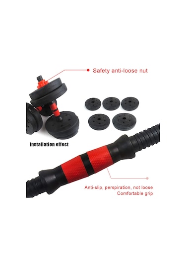 Dolıty Kaymaz Çelik Dambıl Kolu Bağlantı Ortak Barbells Bar 40cm