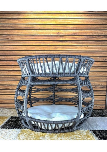 Reyo Pet Lüxperi Bombeli Kedi Ranzası 2 Katlı Kedi Yatağı Gri