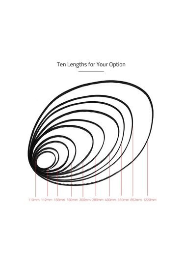 Geekyou Aibecy Gt2 852mm Kauçuk Zımba Kayışları - 3d Yazıcı İçin Hassas Mekanik Aktarım, 2 Adet Seti