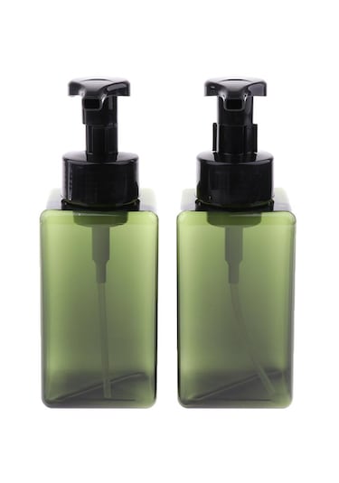 Suntek Sıvı Losyon Için Boş Plastik Kare Pompa Şişe Yeşil Yeşil