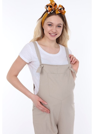 Luvmabelly Myra6101 - Bej Hamile Salopet-bej