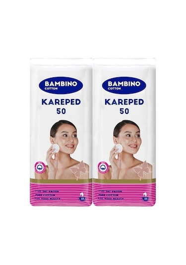 Bambino Cotton Kare Makyaj Ve Bebek Temizleme Pamuğu 100 Adet