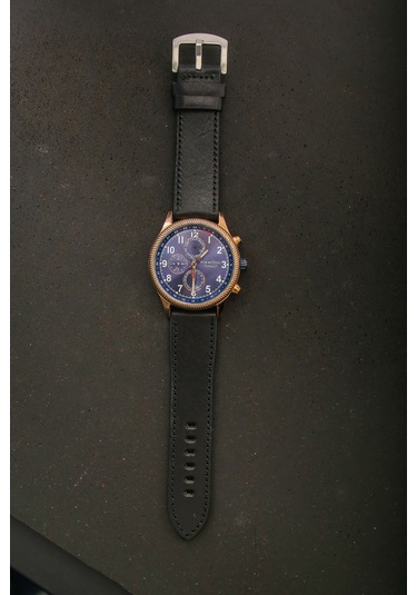 Hakiki Deri 24mm Akıllı Pimli Saat Kordonu Siyah