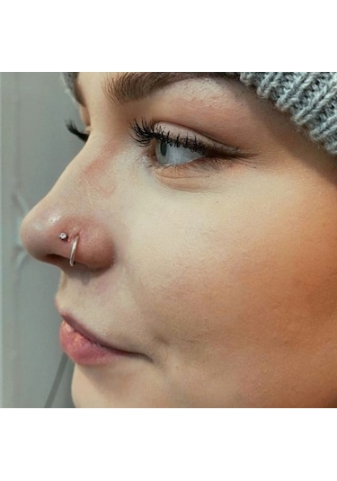 8 Mm Silver Cerrahi Çelik Düz Halka Tragus Piercing Helix Kıkırda Renkli