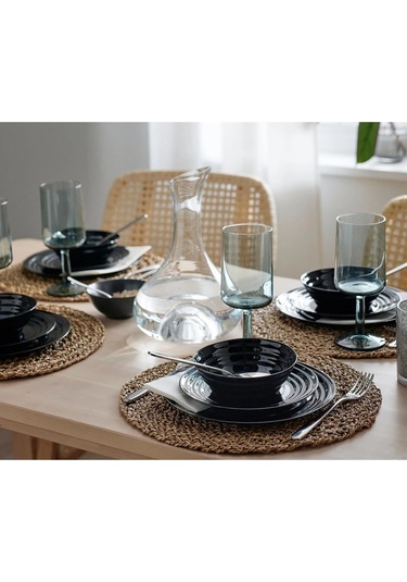 4 Adet Çorba Kasesi Çap 14 Cm 4'lü Set Servis Sunum Kasesi Özel Sertleştirilmiş Cam Siyah Kase siyah