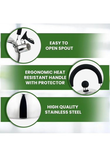 Mutfak Duygusu Paslanmaz Çelik Ocak Soba Team Tea Su Isıtıcısı Naylon Sap, 2.5 Litre, Mutfak Cihazı