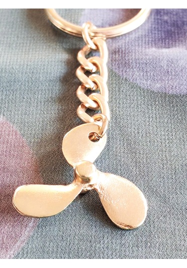 Moncuk Design Metal Tekne Pervanesi Sarı Anahtarlık