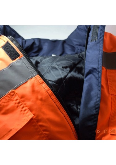 Bondit Kumaştan Çok Cepli Yerli Işci Parkası / Montu