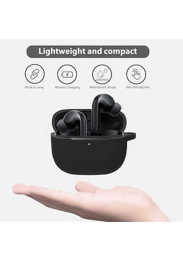 Xiyyadms Xiaomi Mi Flipbuds Pro Kulaklık Kılıfı - Sarı Silikon, Darbeye Dayanıklı, Taşıma Kolcuğu Ve Parlak Çanta Seti Sarı