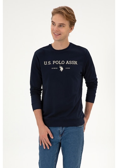 U.S. Polo Assn. Erkek Regular Fit Bisiklet Yaka Lacivert İnce Basic Sweatshirt 50313743-VR033 U.S. Polo Assn. Erkek Regular Fit Bisiklet Yaka Lacivert İnce Basic Sweatshirt 50313743-VR033