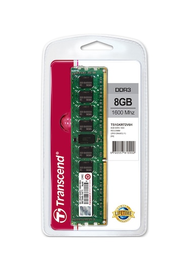 Transcend TS1GKR72V6H 8 GB DDR3 1600 MH CL11 ECC Server Ram