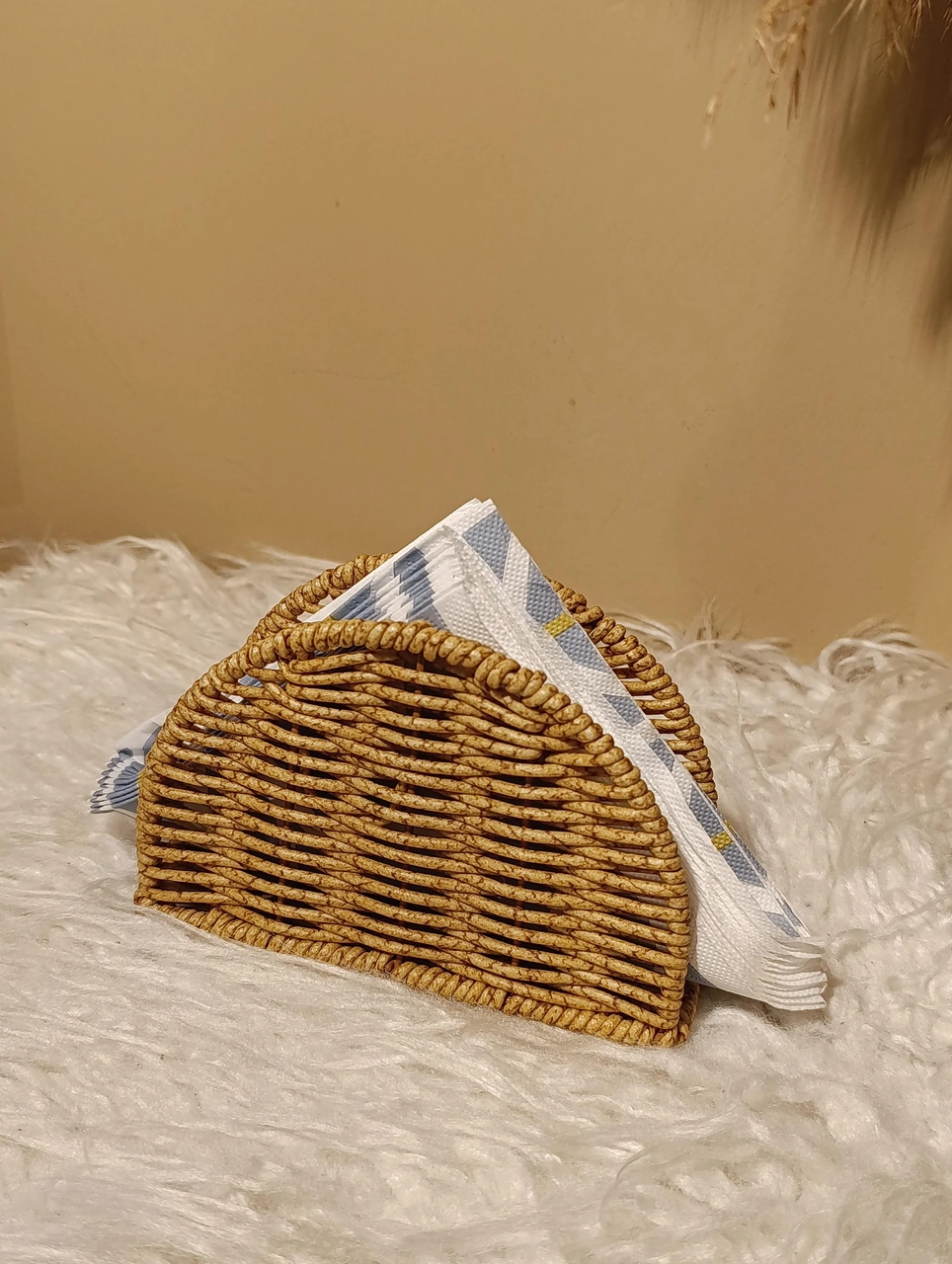 Hasır Rattan Oval Peçetelik Diğer