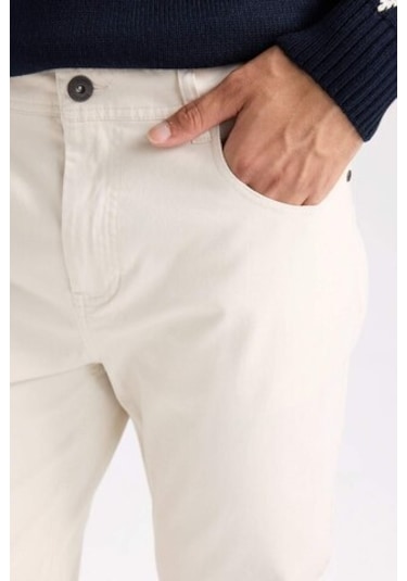 DeFacto Yazlık Gabardin Chino Kanvas Pantolon Slim Fit Dar Kesim Dar Paça Cepli B2089AX25SPBG779