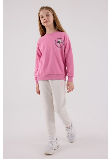 U.S. Polo Assn. Kız Çocuk Pembe Eşofman Takımı 5274-48845 Pembe