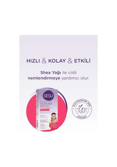 Yüz Sir Ağda Bantları Hassas Ciltler 20 Li