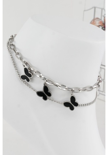 Kadın 316 L Kararmaz Anti Alerjenik Çelik Halhal Zy00018 - Gümüş